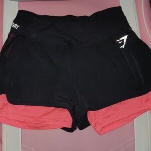 Women's Black and Pink Gymshark Shorts